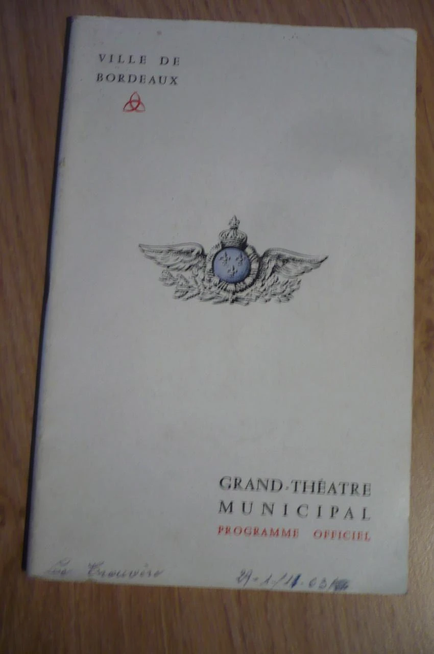 PROGRAMME OFFICIEL DU GRAND THÉÂTRE DE BORDEAUX - Saison 1963-1964